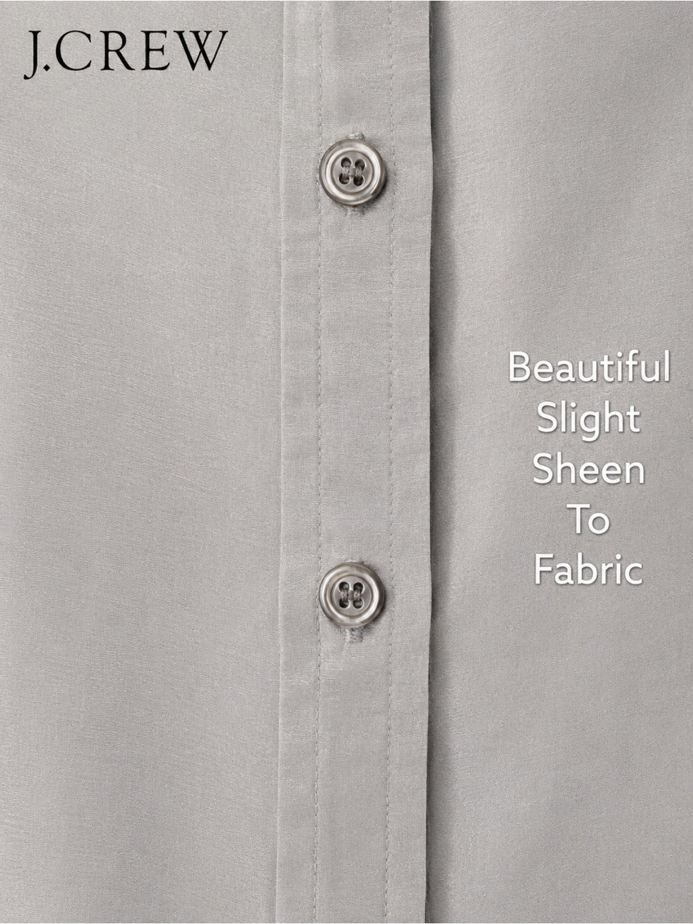 SILK 🔥 J.Crew Gray Silk Shirt - Button-Down Top, Gray Sheen ⭐️Picks up the light - Picture 9 of 15